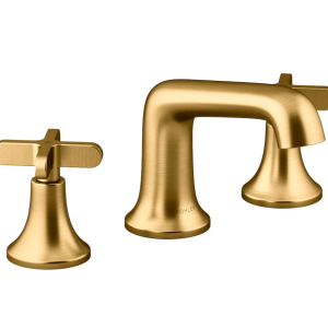KOHLER Setra Widespread 2-Handle Bathroom Sink Faucet with Cross Handles in Gold