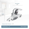 MOEN Adler 4-inch Centerset Single Handle Bathroom Sink Faucet/Tap in  Chrome (Drain and Valve Included) - Image 2